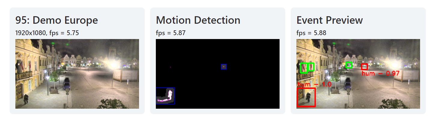 Demo Czech Republic with Motion Detection and Event Preview